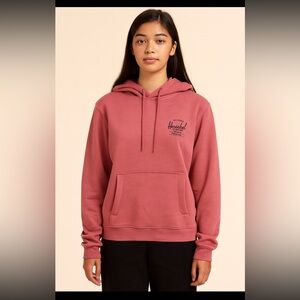 Hershel Supply Company Hoodie Woman XL Coral Logo Pockets Classic Sweatshirt